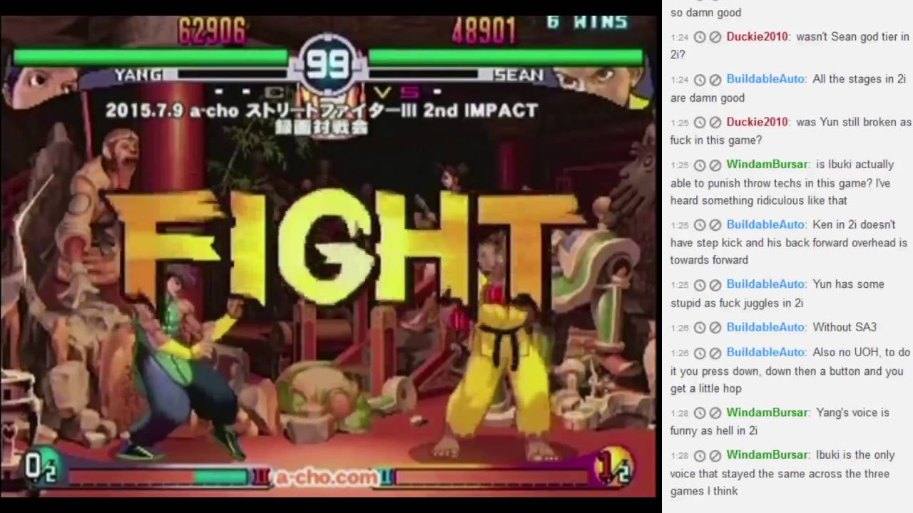 SF3 Second Impact tournament, combo videos