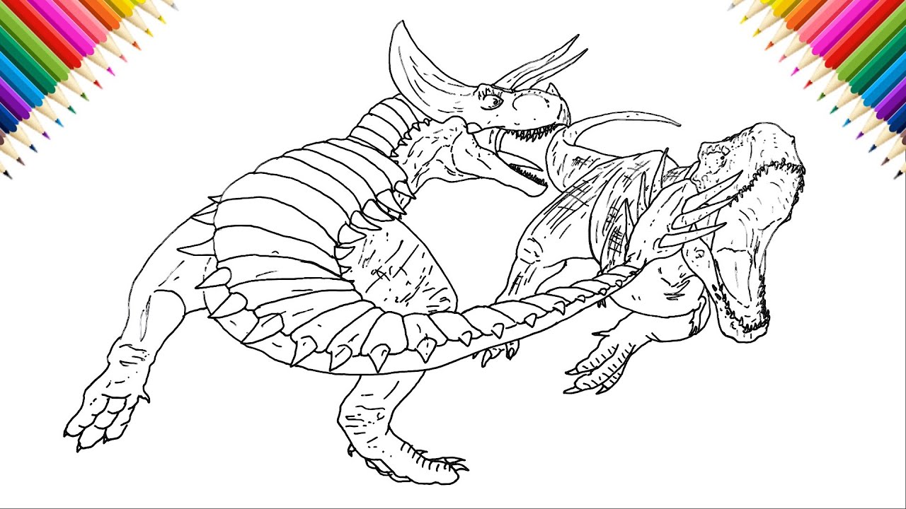 ULTIMASAURUS vs V-REX Drawing and Coloring dinosaur battle
