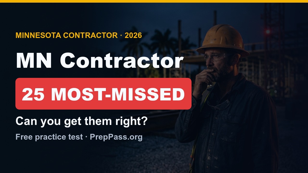 Minnesota Contractor License Exam 2026 | 25 Most-Missed Residential Contractor Questions