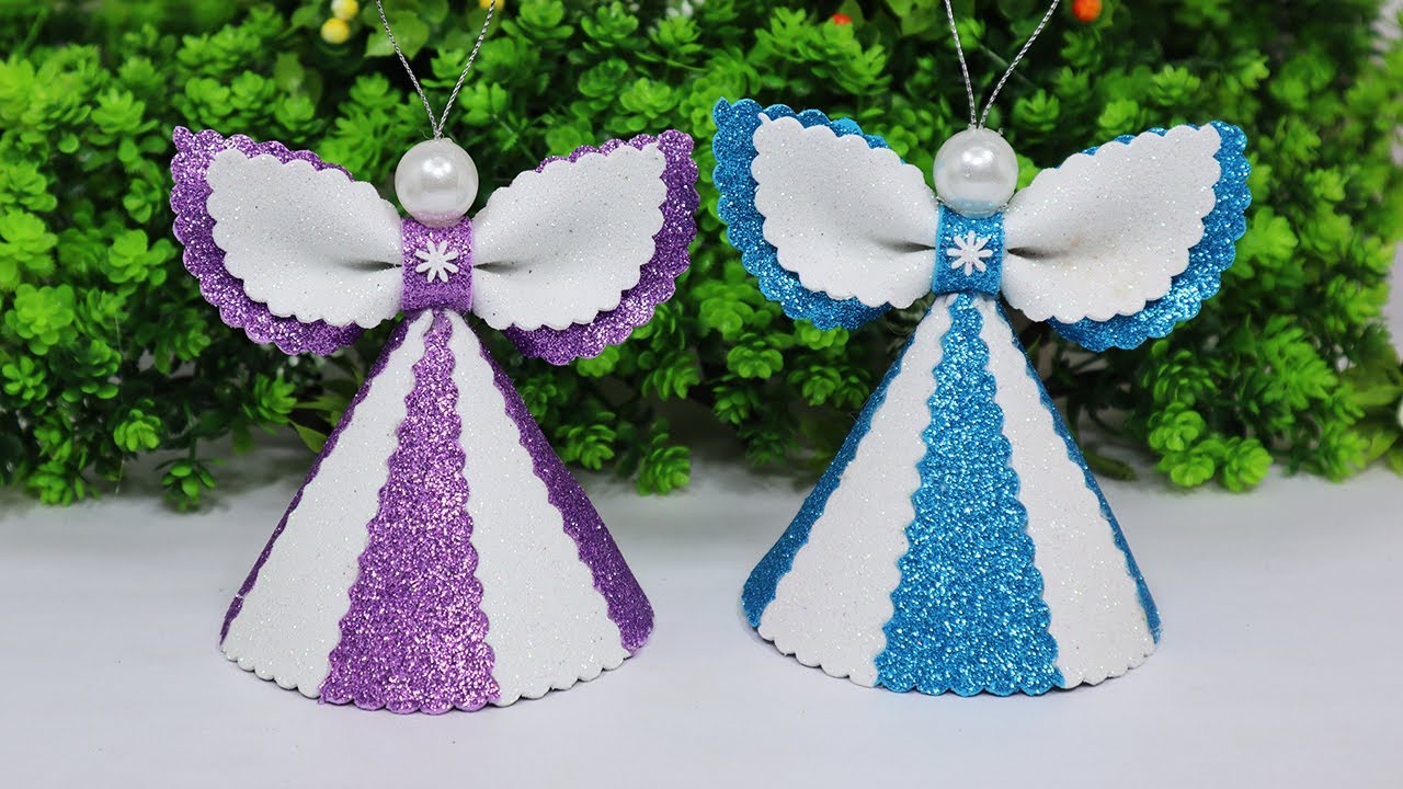 DIY Christmas Angel With Eva Glitter Foam🎄How To Make Angel For Christmas 👼 Christmas Decorations