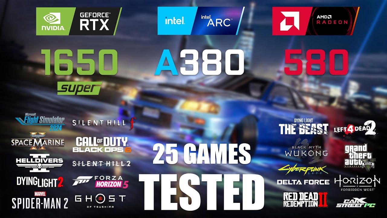 GTX 1650S 4GB vs ARC A380 6GB vs RX 580 8GB | i5-13600K | 1080p - 25 Games Tested