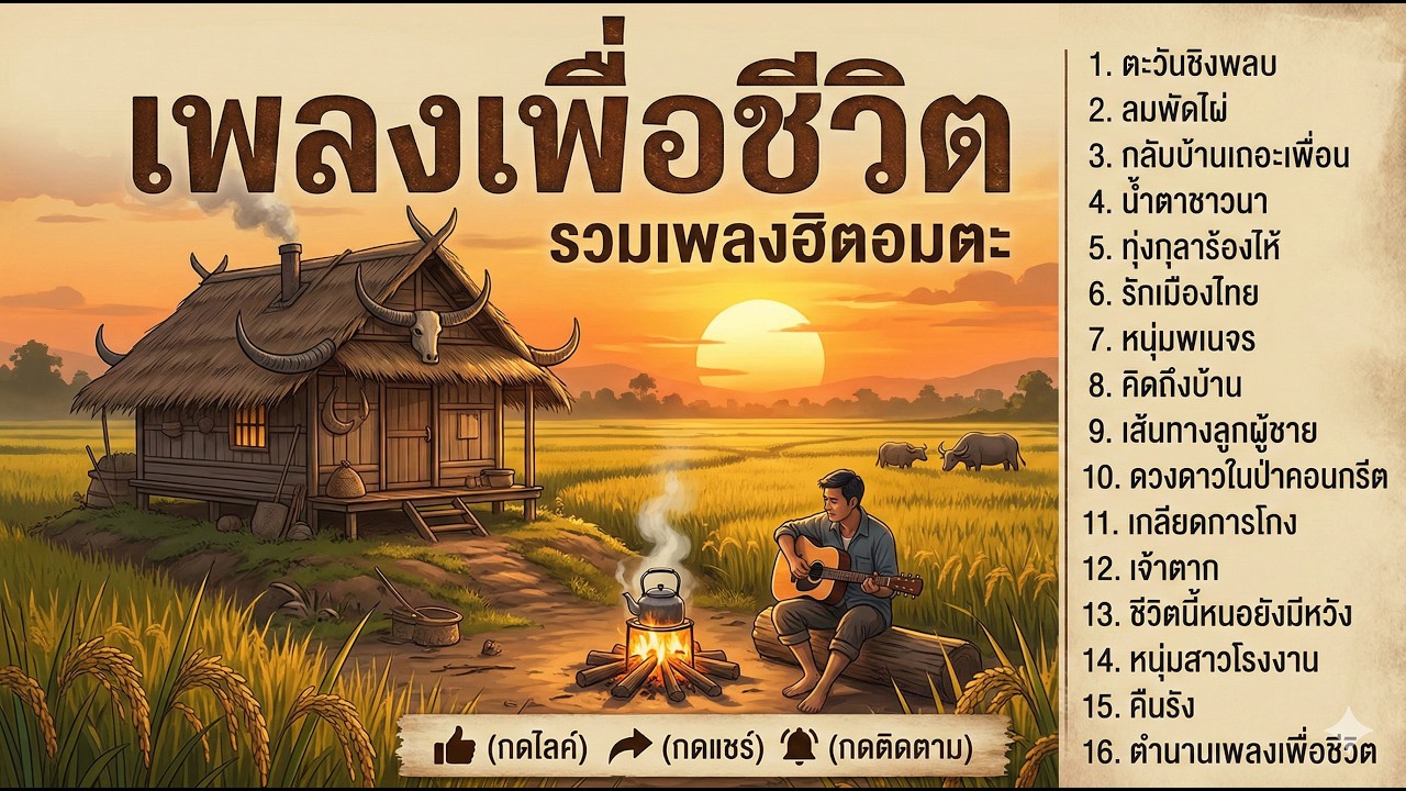 รวมเพลงเพราะๆ ฟังแก้เบื่อ ฟังเวลาทำงานเพลินๆ ไม่มีโฆษณาคั่น