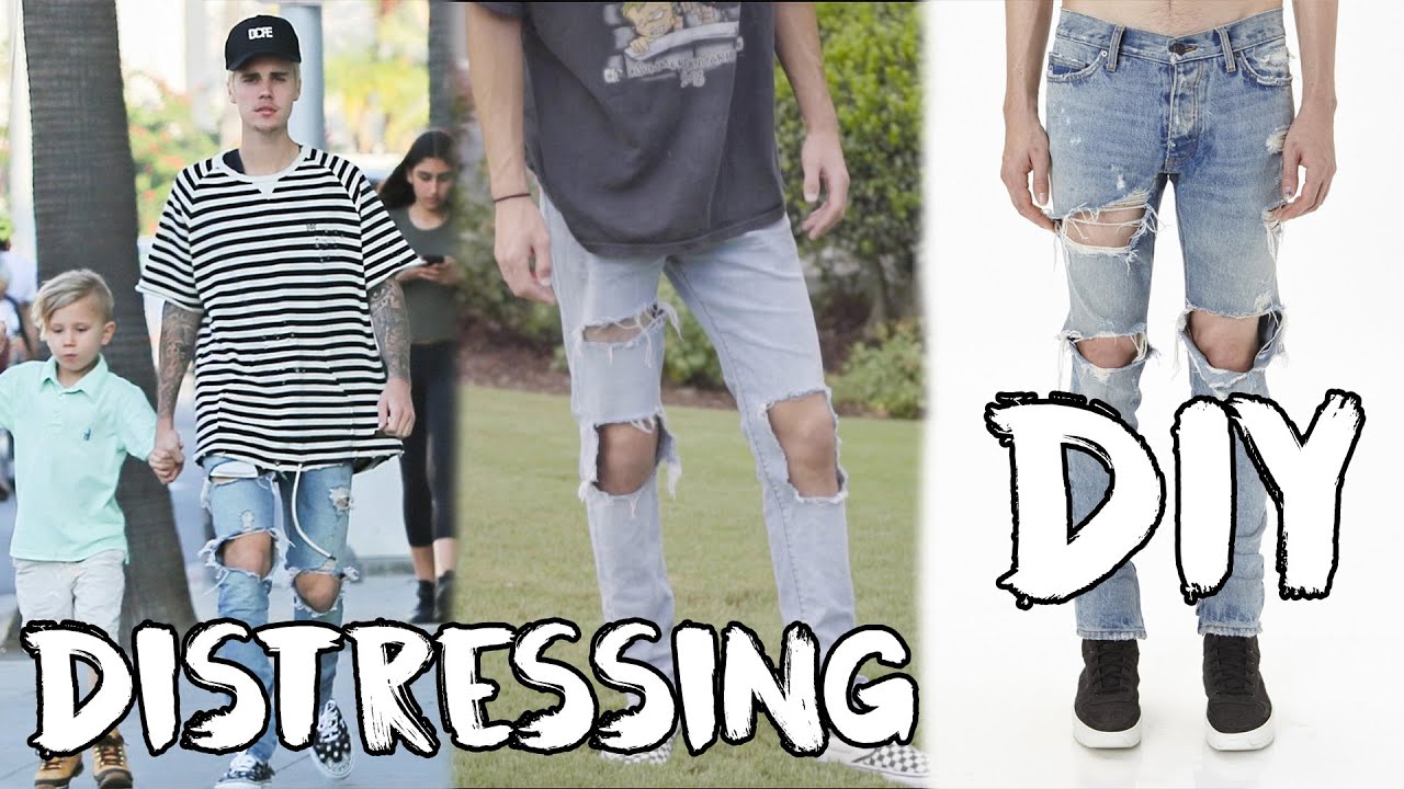 FEAR OF GOD INDIGO JEANS DIY | How To Distress Denim