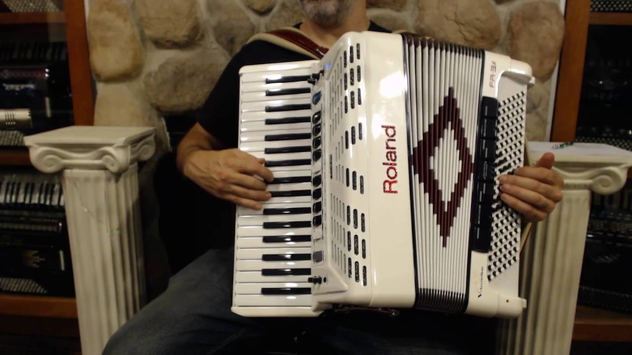 3877 - White Roland FR-3X-WH Piano Accordion 37 120 Previous Model FR-4X FR-8X $2499