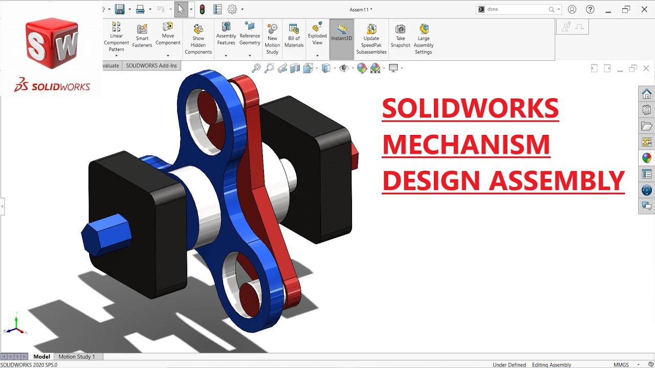 Mechanical Coupling mechanism design in SolidWorks