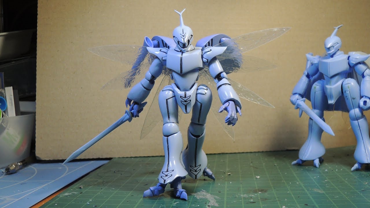 1/72 ダンバイン旧キット徹底工作その2：可動とディティール、下塗りまで