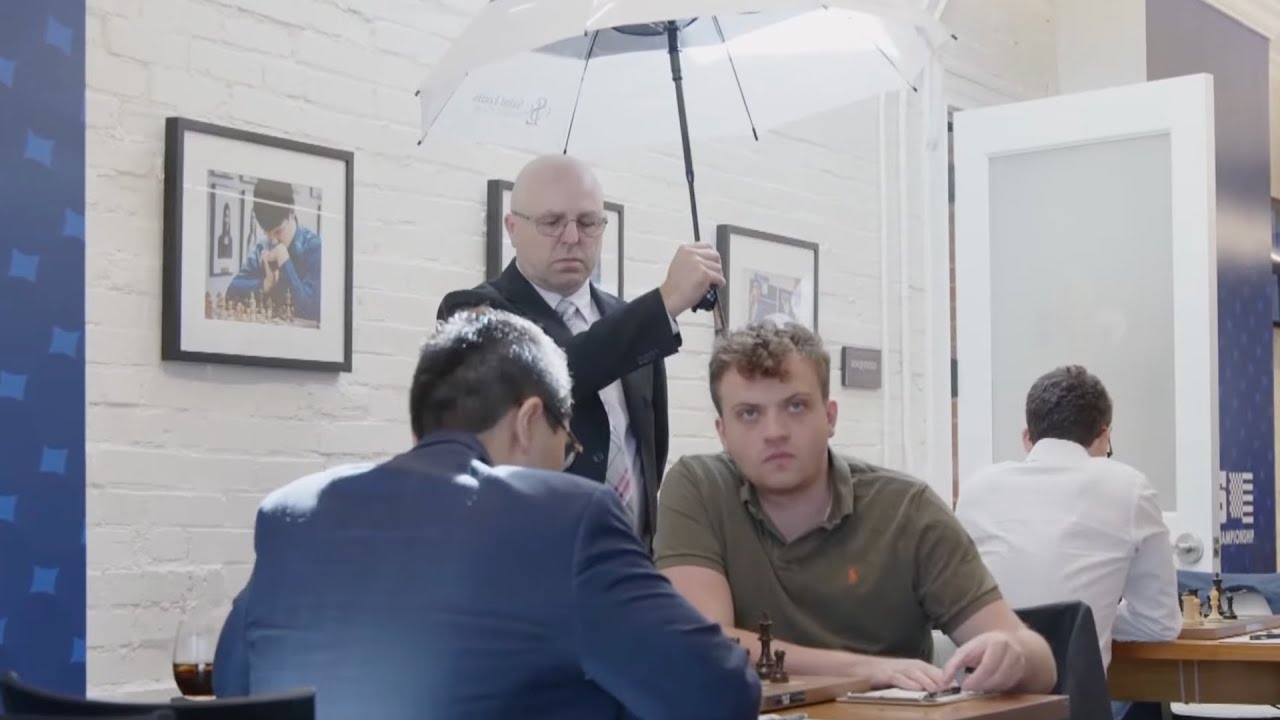 BIZARRE! Arbiter Holds Umbrella to Protect Wesley So&rsquo;s Eyes | R1 #USChessChamps