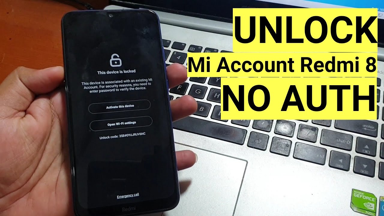 Unlock Lupa Mi Account Redmi 8 Micloid (olive) No auth