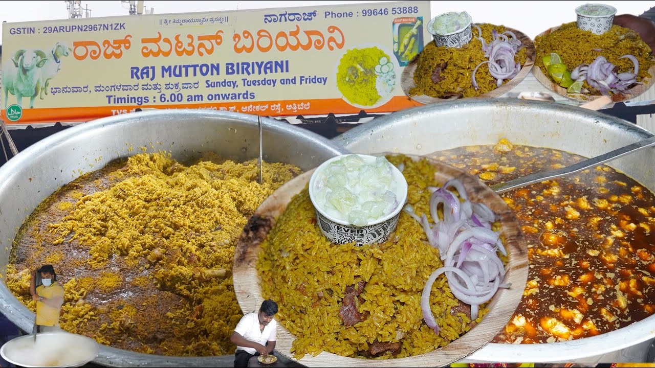 ONE OF THE FAMOUS BIRYANI IN BANGALORE | ATTIBELE RAJ MUTTON BIRYANI RECIPE 4 AM Mutton BIRYANI