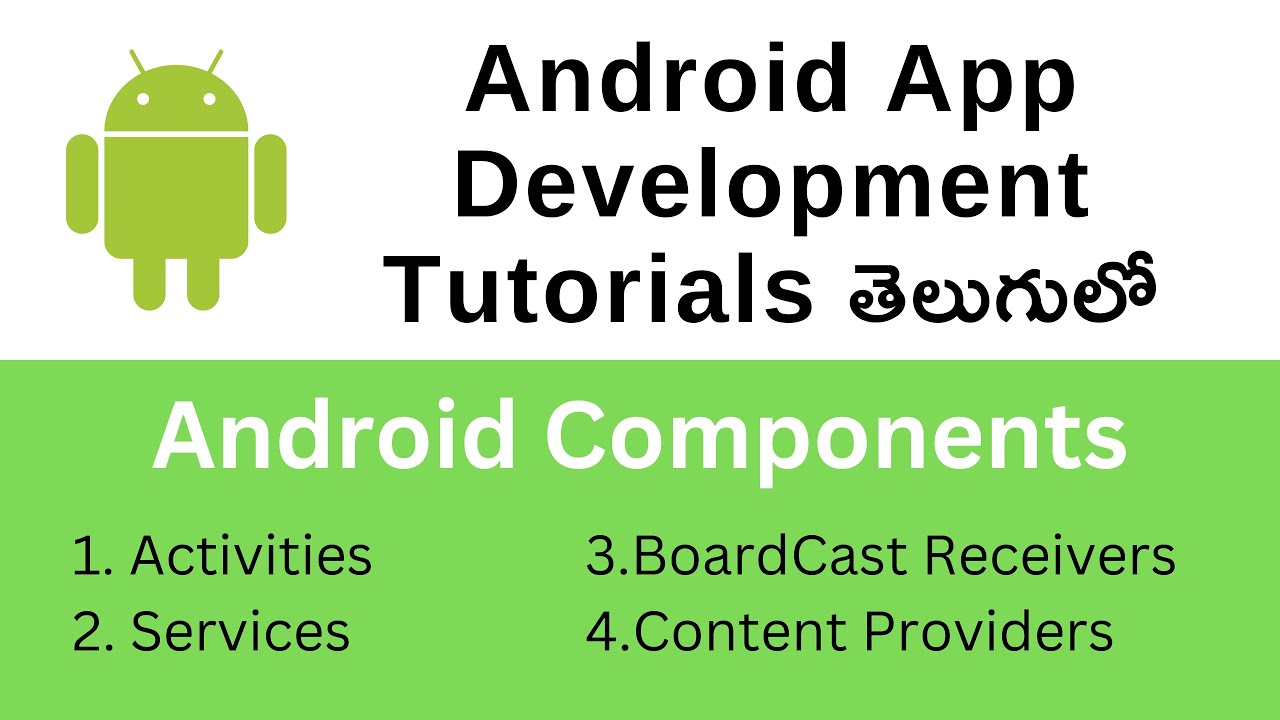 Android Components | Android App Tutorials for beginners in Telugu | Programming in Telugu #1
