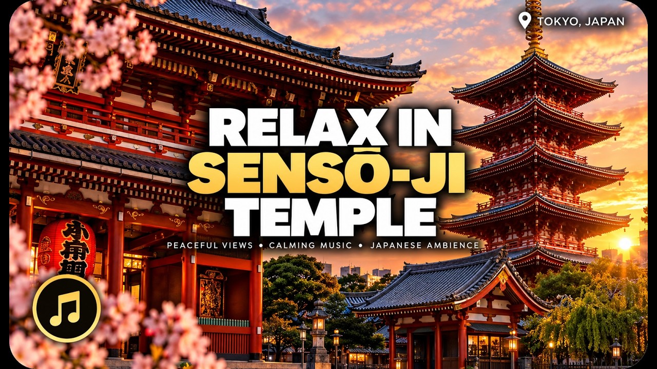 Senso-ji Temple 浅草寺 | Tranquil Walk Through Hidden Corners & Peaceful Views (4K UHD with Music)