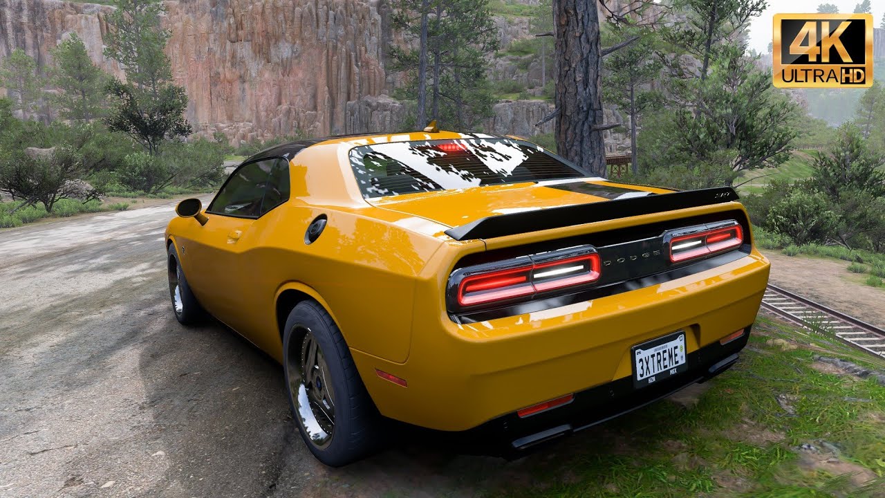 Dodge Challenger SRT Hellcat 2015 (1050hp) - Forza Horizon 5 - Steering Wheel Gameplay.