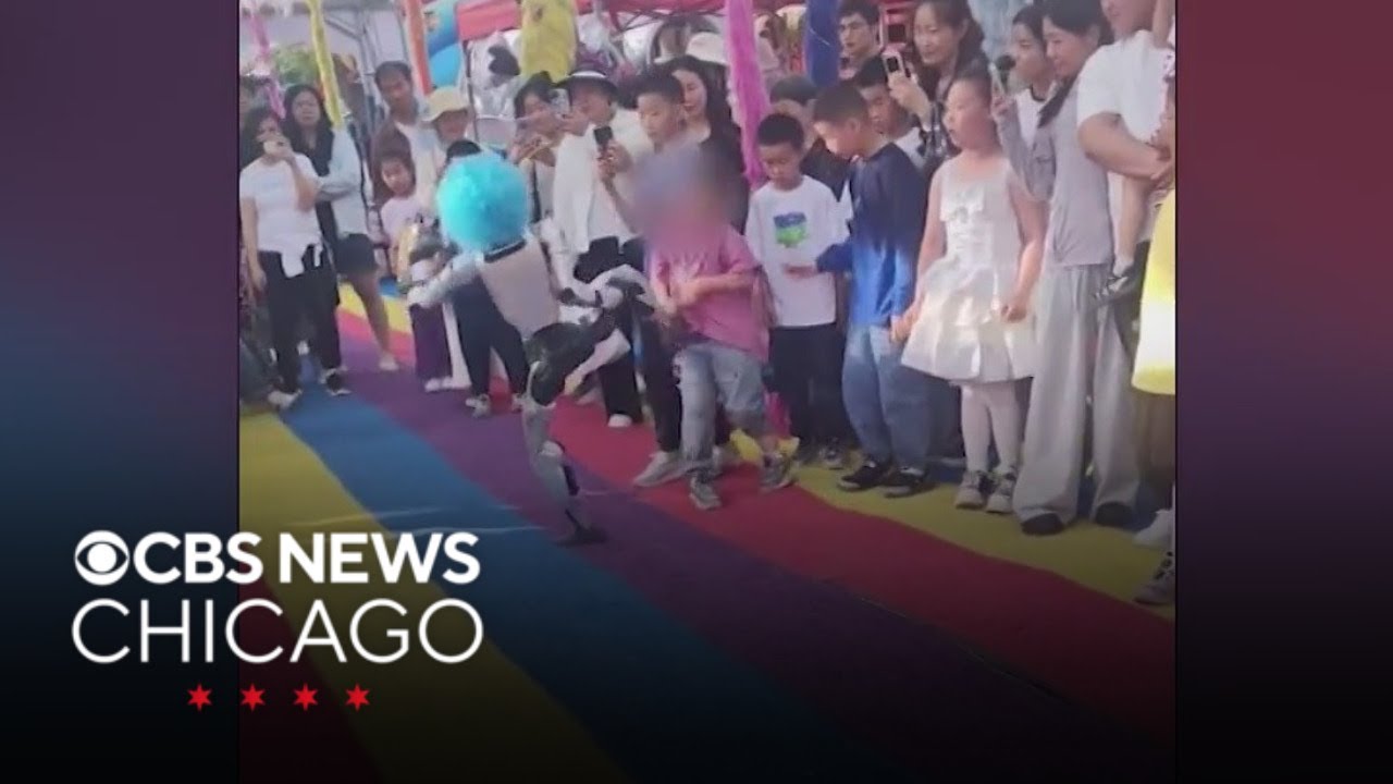 Viral video shows robot in clown wig kicking kid during performance in China | Hand Off