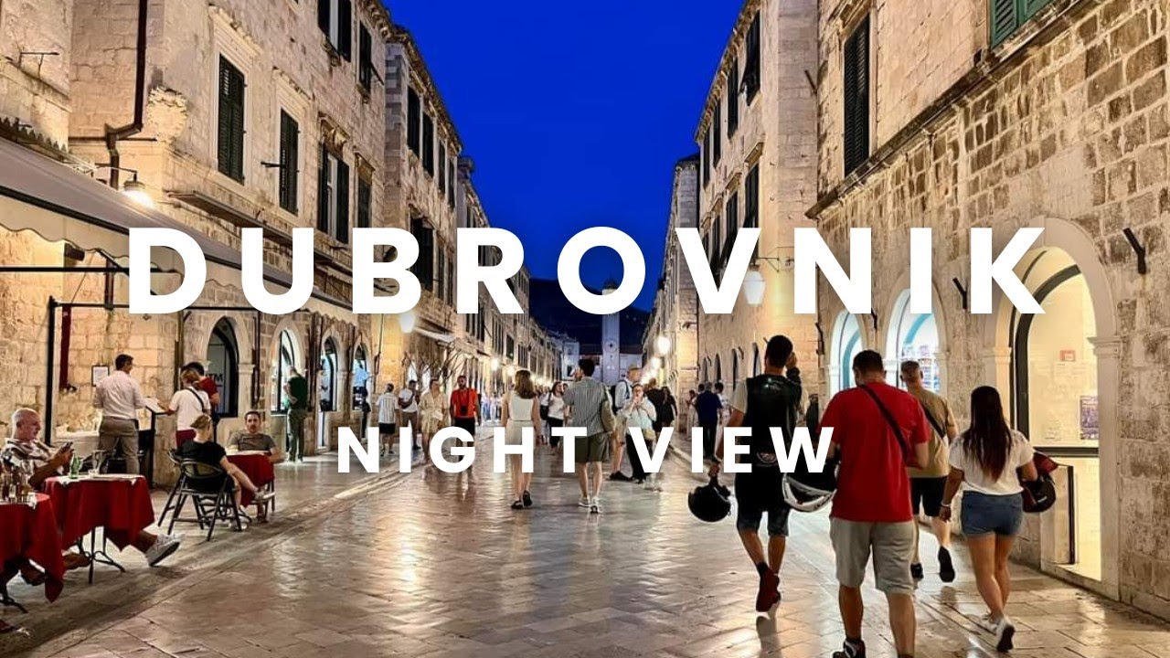 Dubrovnik Night View | Croatia🇭🇷 | Beautiful Streets | Evening Port View