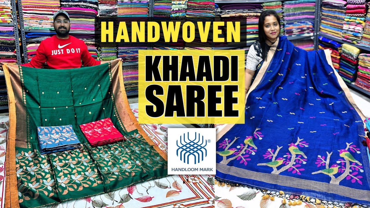 Pure Cotton Khadi Saree Manufacturer - 100% Pure Linen & Resham Matka Saree Wholesaler - SHANTIPUR 🔥