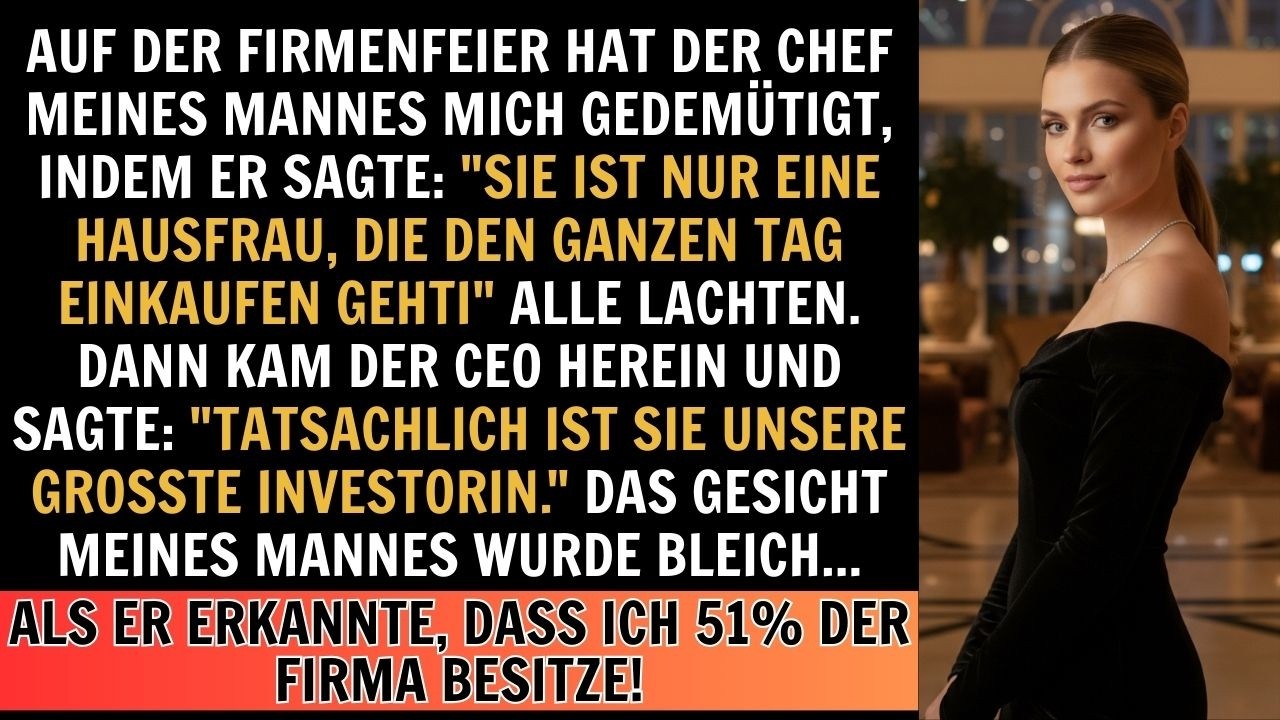 Der Chef meines Mannes versuchte, auf der Firmenfeier witzig zu sein, bis der CEO meine Position…