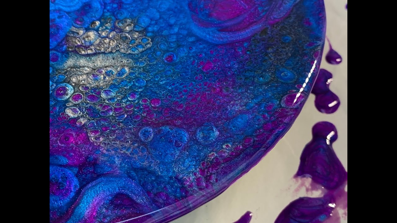 97 - Epoxy Resin Art, Stunning effects -- Resin Left overs, Purple & Blue Tango