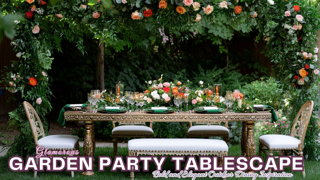 Glamorous Garden Party Tablescape Ideas: Bold and Elegant Outdoor Dining Inspiration