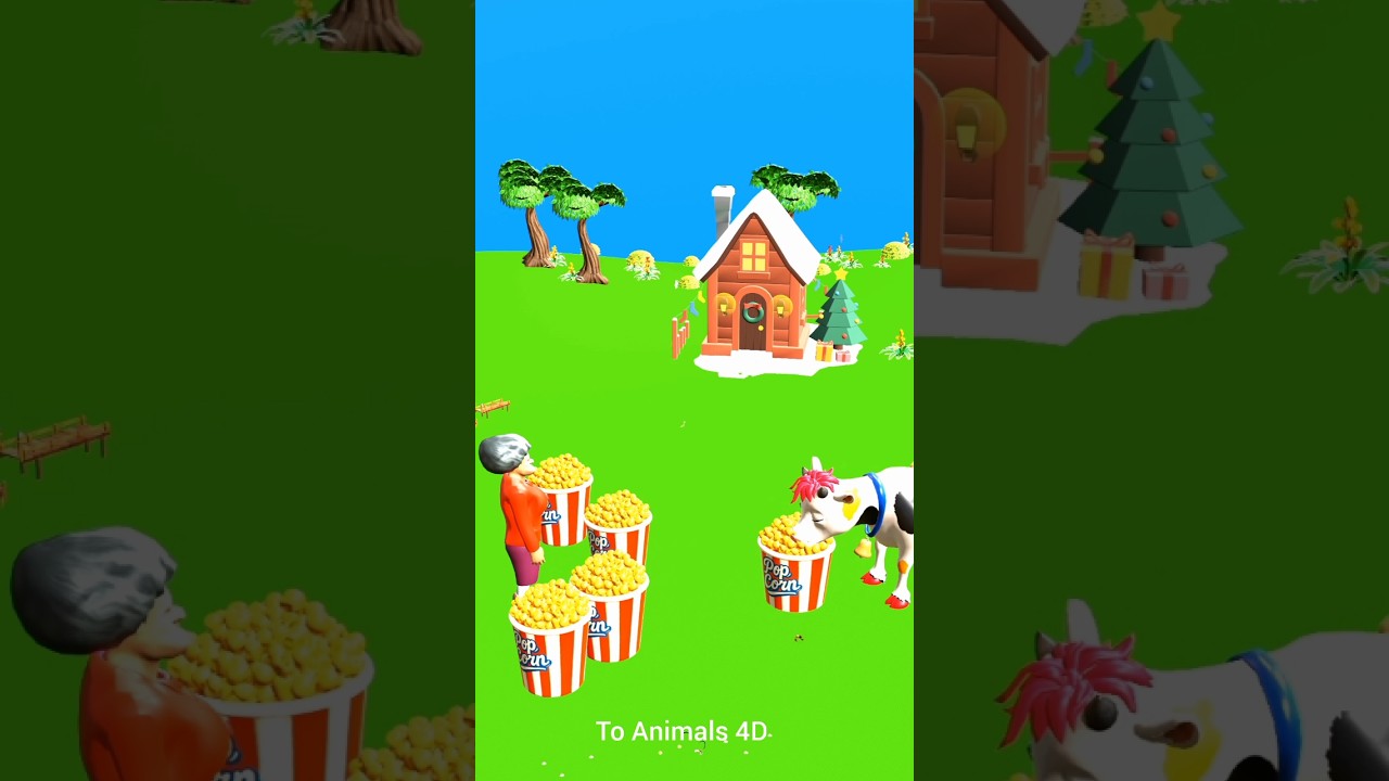 When Scary teacher feed cow with popcorn🍿🐄😂 