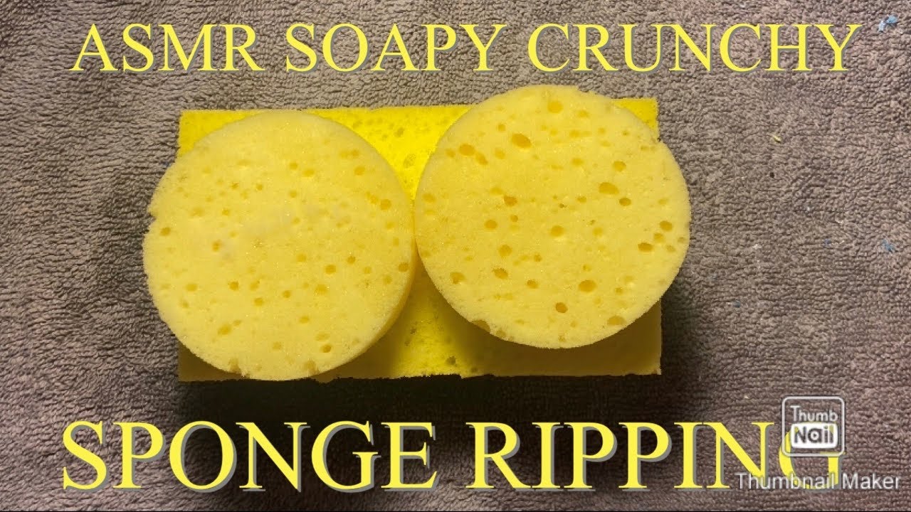 ASMR Soapy Sponge Ripping | Scratching | Destroying | Oddly Satisfying | Soothing | Crunchy |