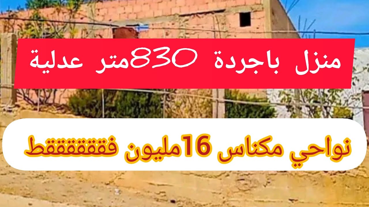 الهمزة عاوتاني عند عقارات الشيخ منزل 800متر بالجردة ملك 16مليون فققققققط 