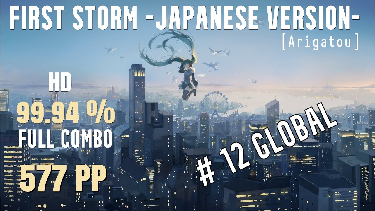 Osu! Live Play | First Storm -Japanese Version- [Arigatou] 99.94% HD FC | 577pp | #12 Global