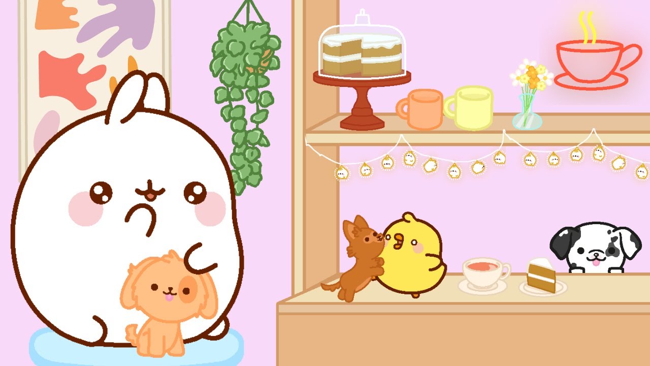 Molang opens a cute Dog Café 🐶☕