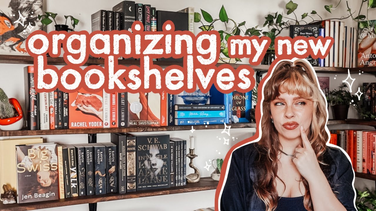 Organizing my new Bookshelf *slightly chaotic* 🙃📚✨