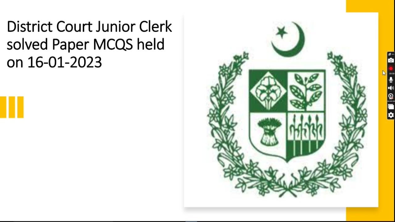 District Court Junior Clerk Complete solved Paper held on 16-01-2023