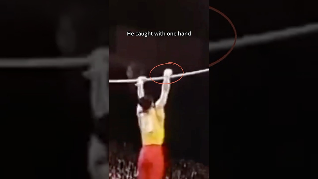 Is this the coolest save ever on High Bar?🤯 #gymnastics #highbar #save #nohands #catch