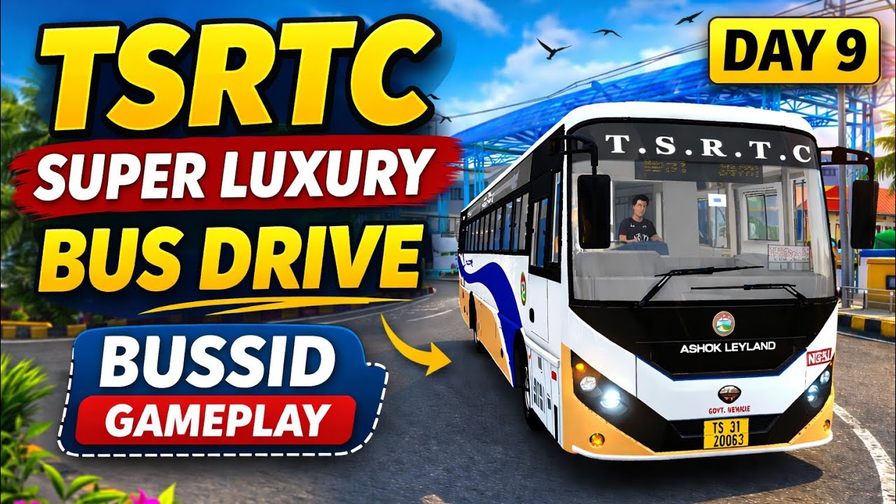  Day-9 TSRTC Super Luxury Bus Drive  | Bus Simulator Indonesia Gameplay”