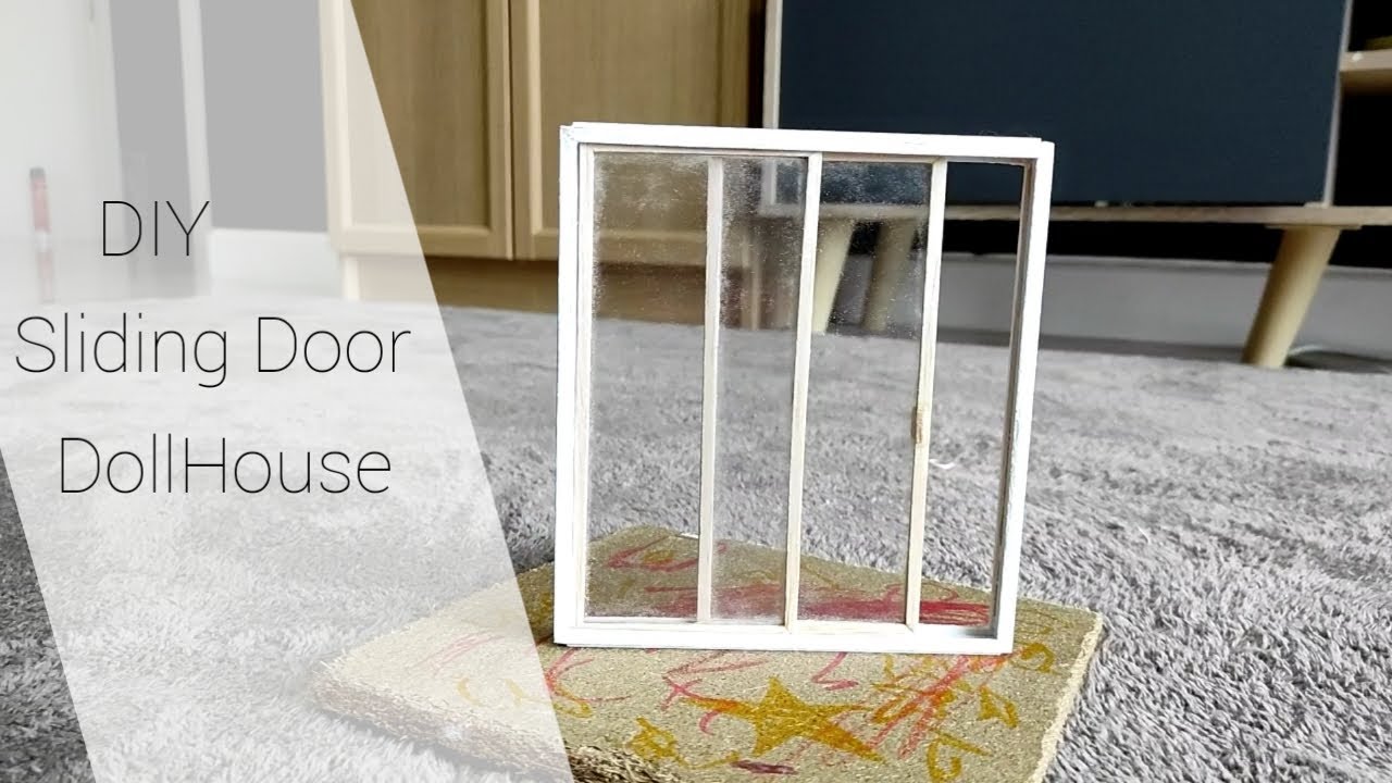 DIY Made Wooden Dollhouse Sliding Door. diy membuat pintu sliding dollhouse kayu
