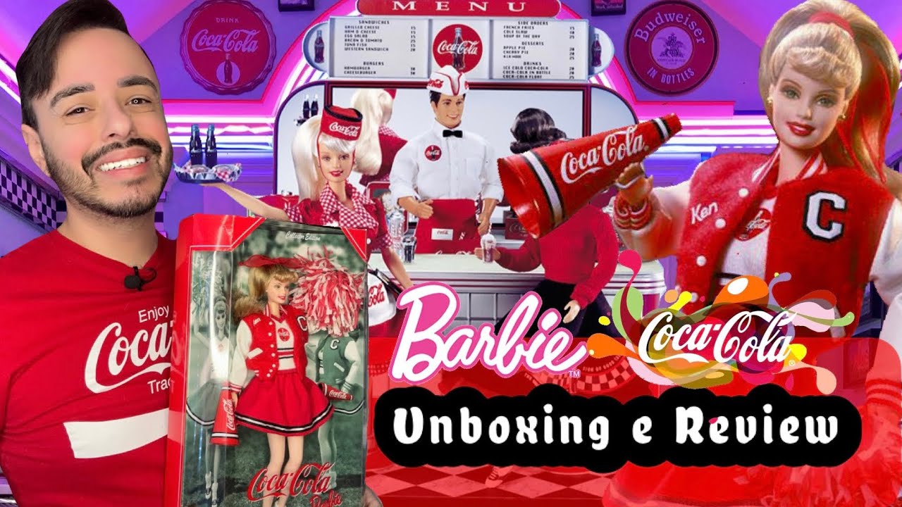 Barbie Coca-Cola Cheerleader e Bar Coca Cola Soda Fountain - Unboxing e Review PT BR