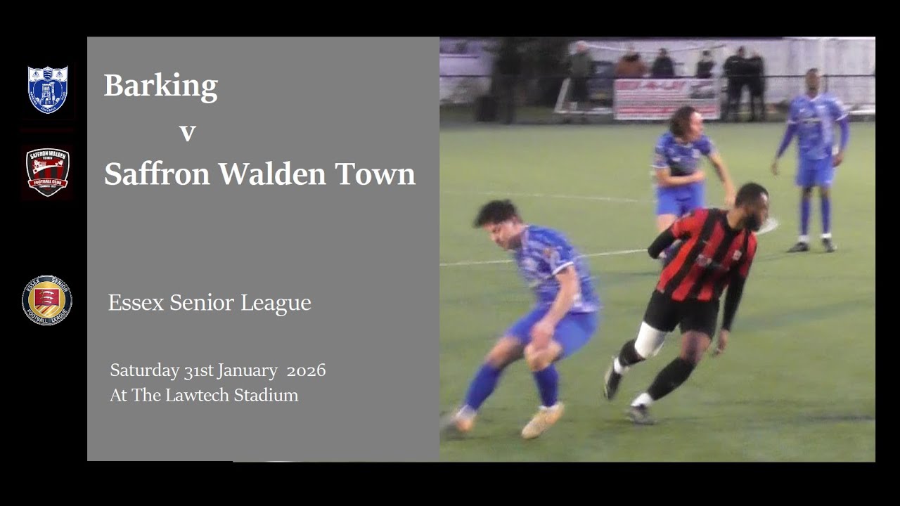 Barking v Saffron Walden Town. Season 2025/26