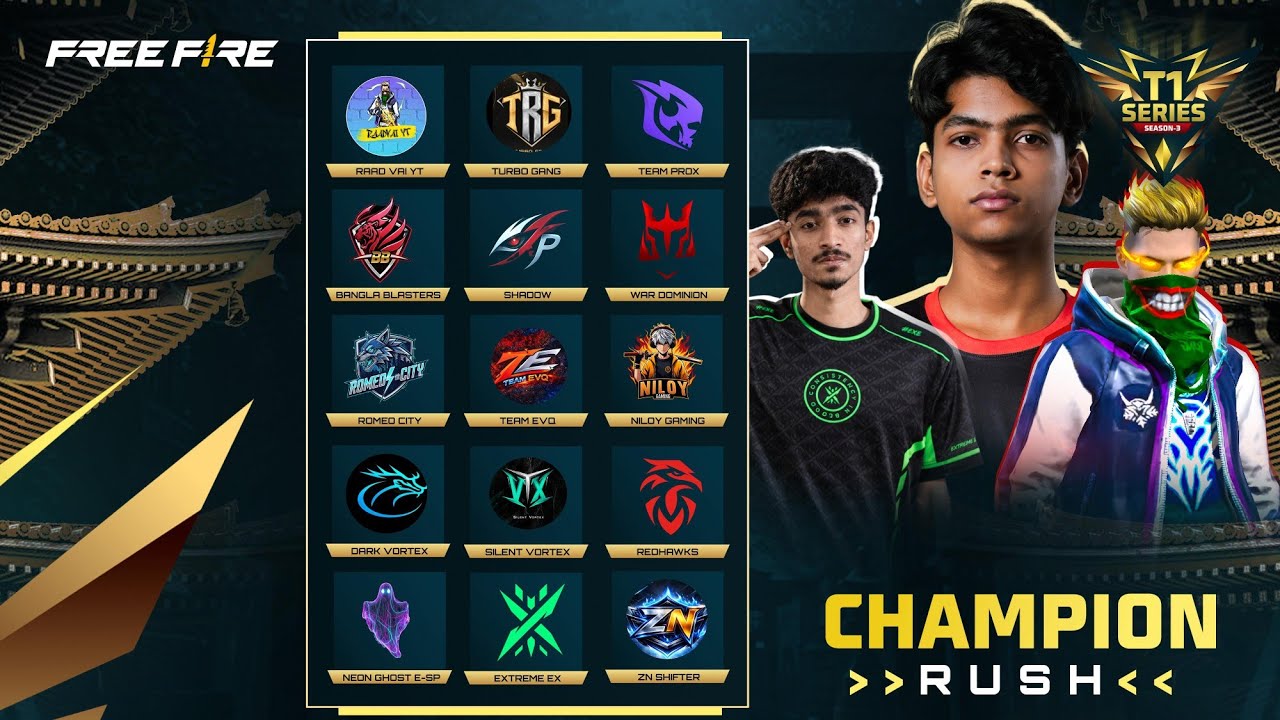 [🔴LIVE] T1 SERIES SEASON-3 | CHAMPION RUSH | FREE FIRE ​@raadvaiyt829 @RedHawksOfficials