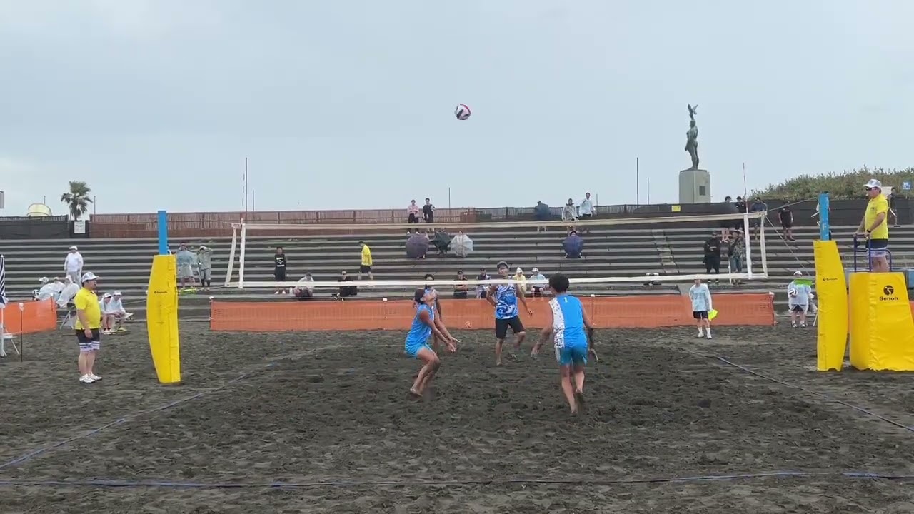 2025.08.11 第３９回ビーチバレーボールジャパン２回戦 対菰田・立石ペア(高校代表) １セット目 21-19