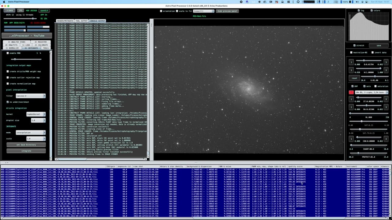 A Basic Mono RGB Integration using Astro Pixel Processor