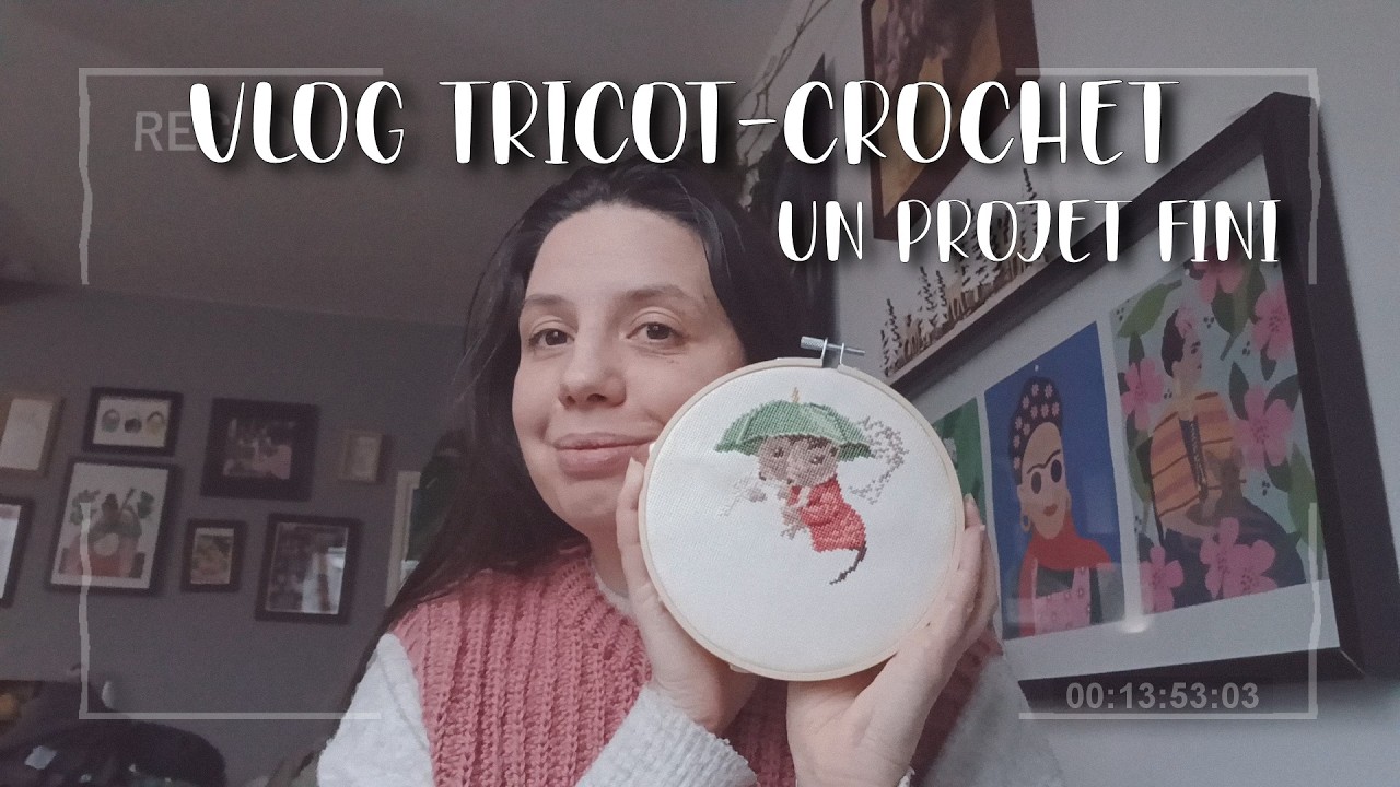 Vlog créatif 2026, semaine 6.  Où je finis le pull sans manche au crochet