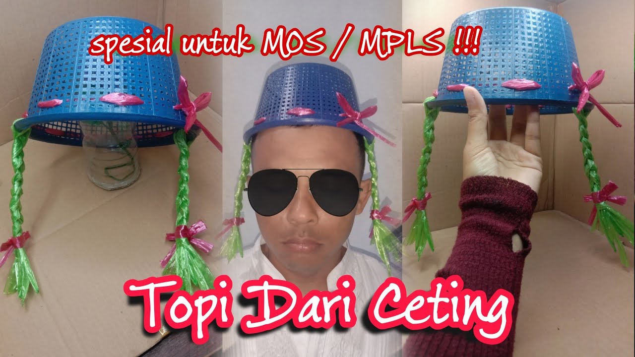 Cara membuat topi kreasi dari ceting dan tali rafia | Topi dari barang bekas | Topi MOS / MPLS