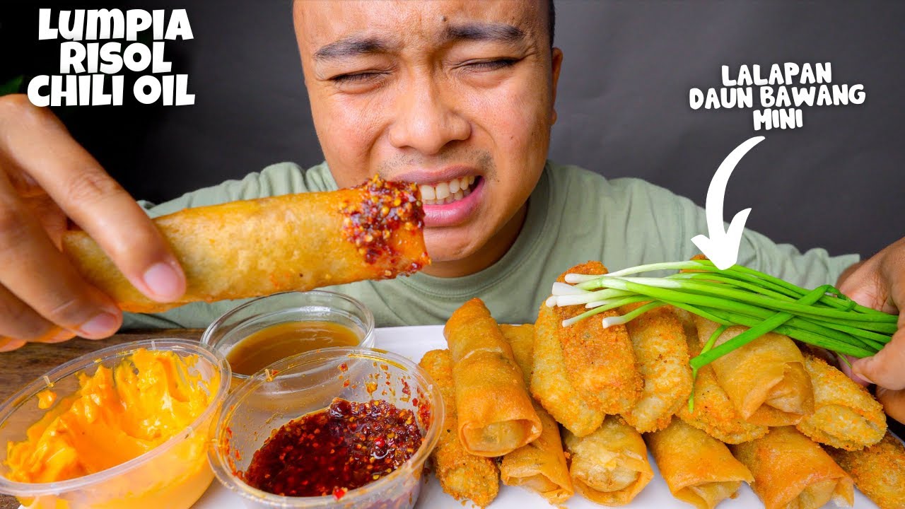 MUKBANG LUMPIA RISOL MAYO COCOL CHILI OIL!! MUKBANG GORENGAN