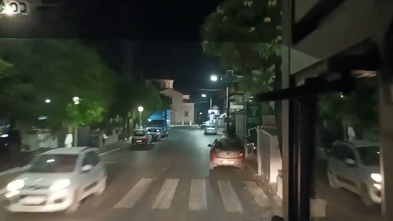 🇬🇷 Night time coach journey from Rhodes Airport (Διεθνής Αερολιμένας Ρόδου) to Ialysos (Ιαλυσός)