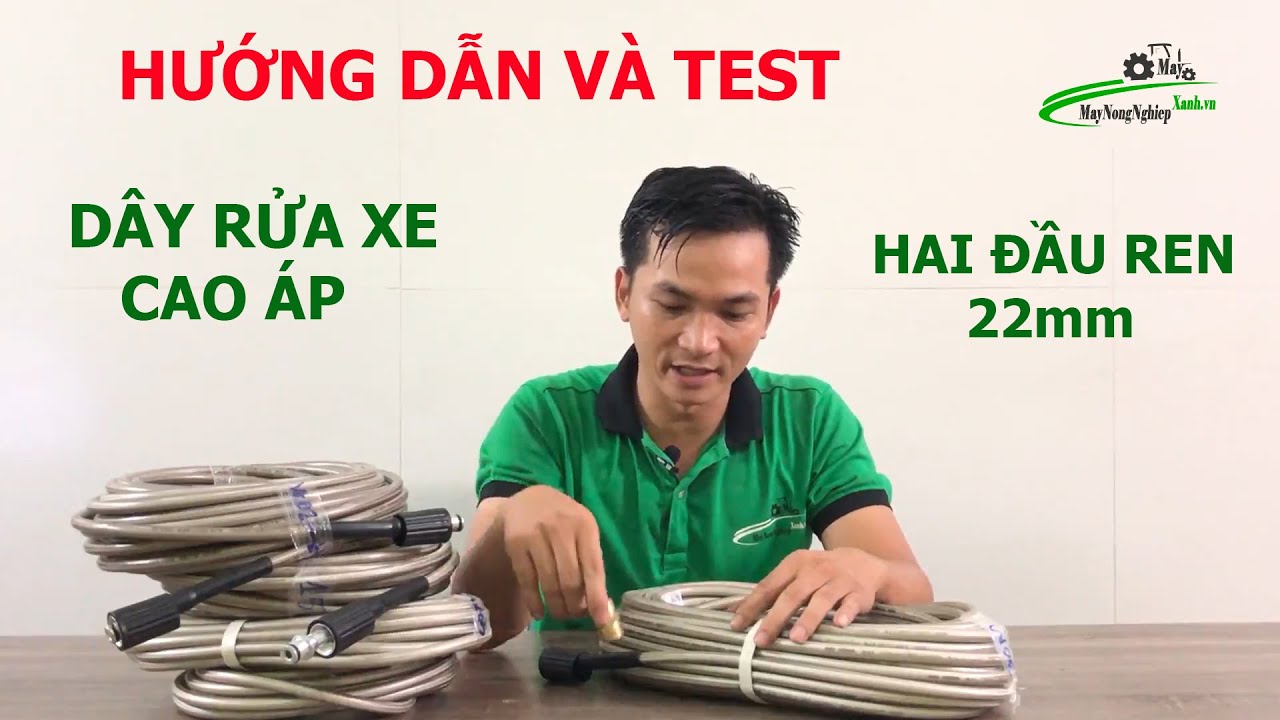 [Giới hiệu & Test] Dây rửa xe cao áp 7m, 10m, 15m, 20m, 30m Mét hai đầu bằng ren 22 mm