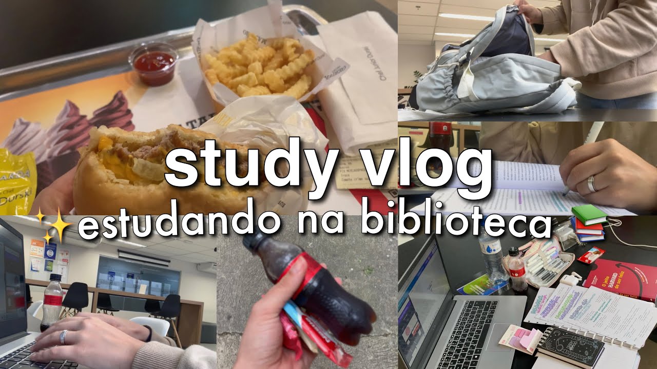STUDY VLOG PRODUTIVO - uma tarde de estudo e trabalho comigo na biblioteca da faculdade 👩🏼‍💻🚀