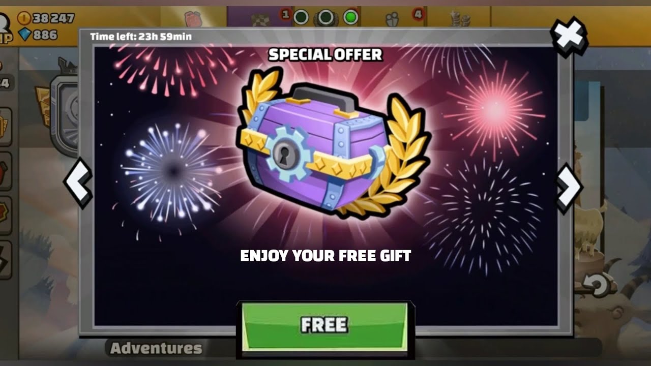 📢 FREE GIFT !! IN - Hill Climb Racing 2