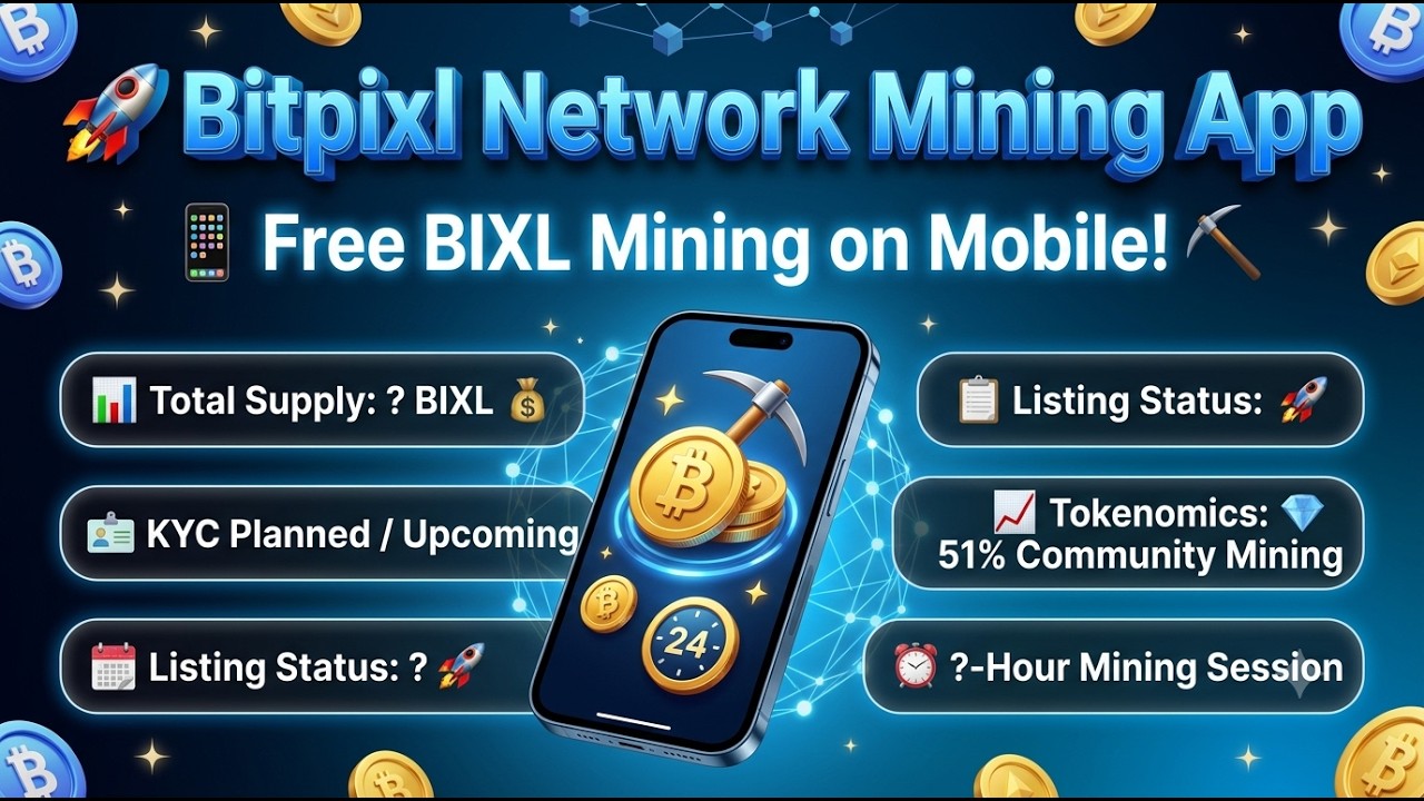 Bitpixl Network Mining App | New Free Mining App | Full Guide & Latest Update 2026