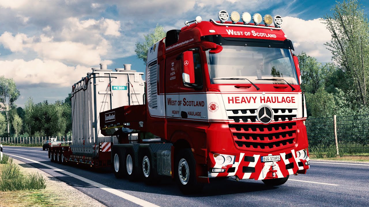 Transporting a 47 Ton Transformer | Big Stars - Actros | Euro Truck Simulator 2 Gameplay
