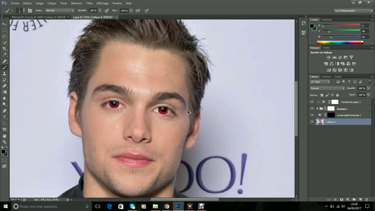 HOW TO MAKE WEREWOLF EYES LIKE TEEN WOLF - PHOTOSHOP TUTORIAL