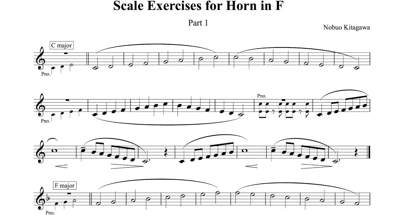 Scale Exercises for Horn in F—Part 1　F ホルンの為のスケール練習曲—Part 1