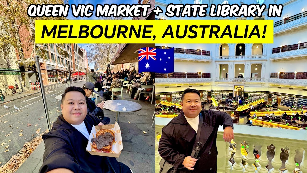 Melbourne Day 2 🇦🇺 | Queen Vic Market, State Library, Katsuhon Dinner & Grocery Run!
