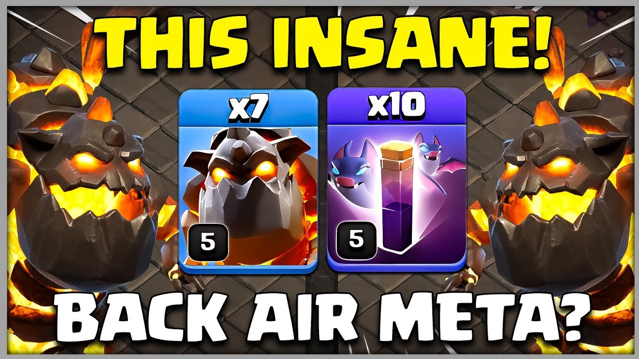 THIS INSANE! 7 LAVA + 10 BAT SPELL TH12 Air Attack Strategies Coc